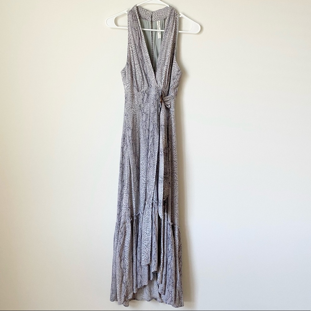 Anthro Marfa Snakeskin Print Wrap Maxi Dress